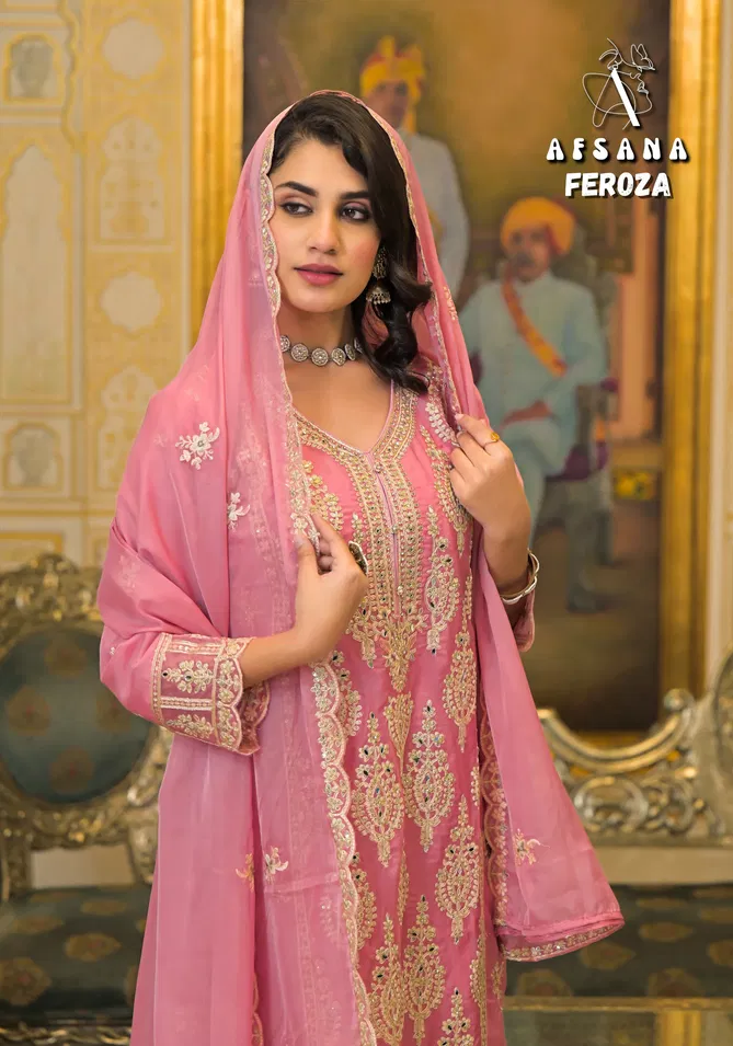 Feroza By Afsana Organza Readymade Suits Wholesale Price In Surat